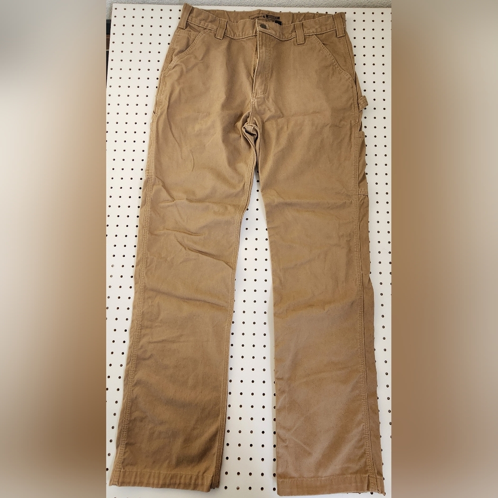Carhartt Men's Relaxed Fit Twill Utility Work Pants, Size 36x32, Brown